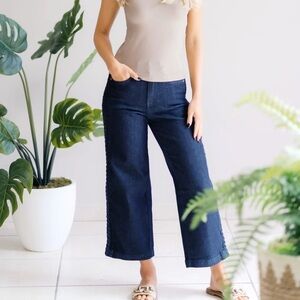 Judy Blue Desert Weave Dark Blue Cropped Jeans Size 13/31